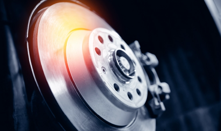A car's disc brake.